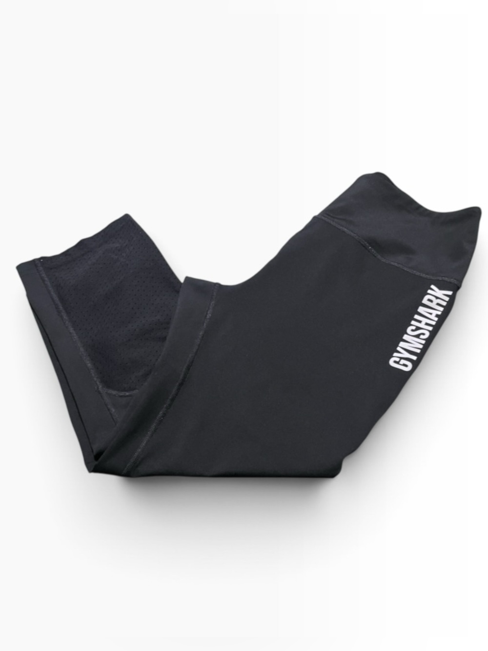 EUC Gently Used Gymshark Black Leggings with White Logo Sz M